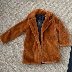Faux fur coat. Brown, new with tags.
